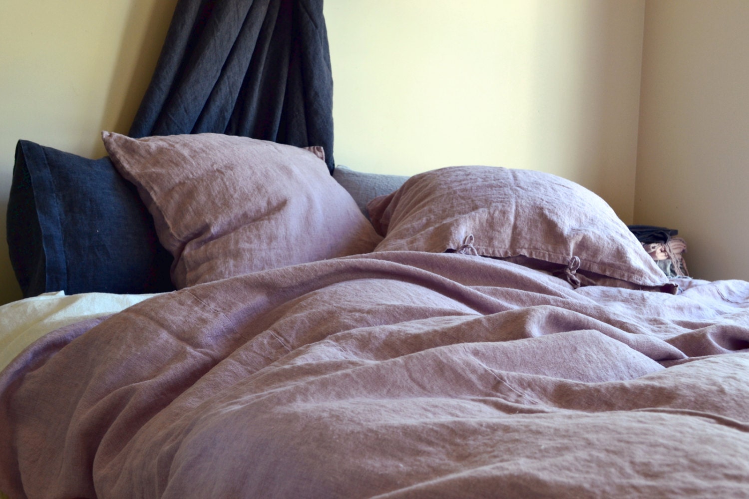 Faded Lilac Heavy weight duvet cover linen duvet cover.