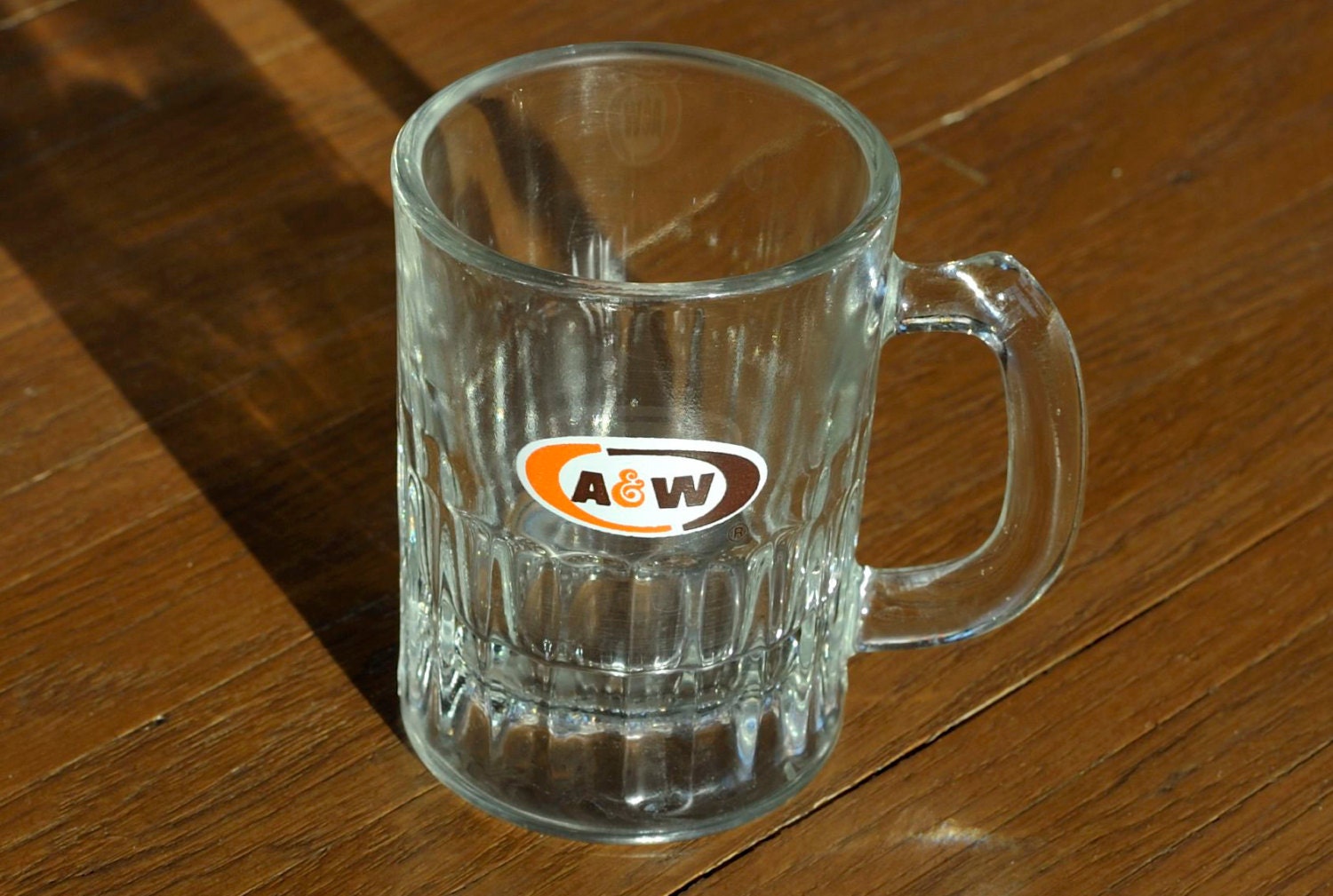 Vintage Small A & W Root Beer Clear Glass Mug