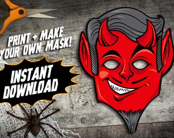 PRINTABLE Monster Halloween Masks 6 kids DIY paper halloween