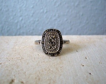 Vintage Sterling Silver Natural Marcasite Ring