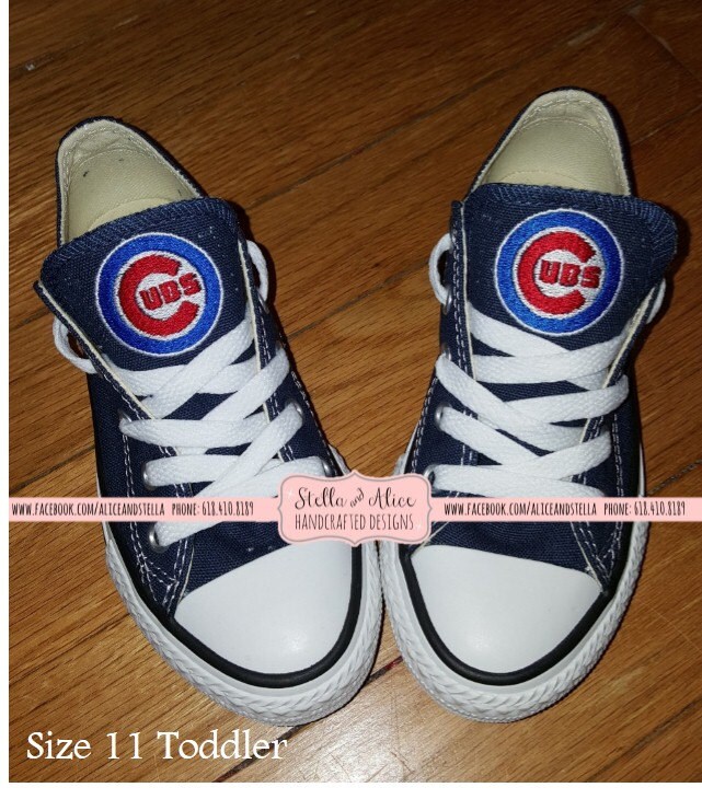 Toddler Youth MLB Embroidered Converse Low top by stellalice