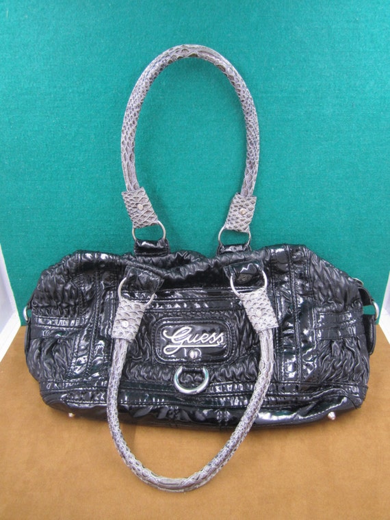 guess black patent bag