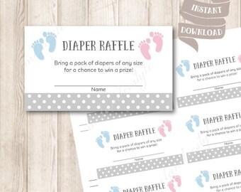 Printable Diaper Raffle Tickets Baby Shower Instant Download