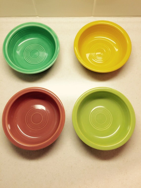Vintage Original Fiesta Ware Set of 4 Fruit by
