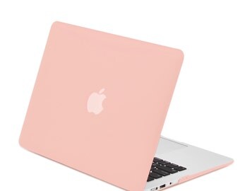 Air 13-Inch Rubberized Hard Case Cover for MacBook Air 13" Model: A1369 and A1466 - Rose Quartz