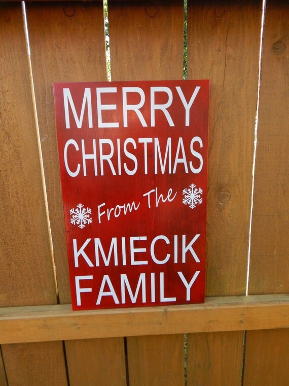 Personalized Christmas sign Wooden indoor / outdoor painted