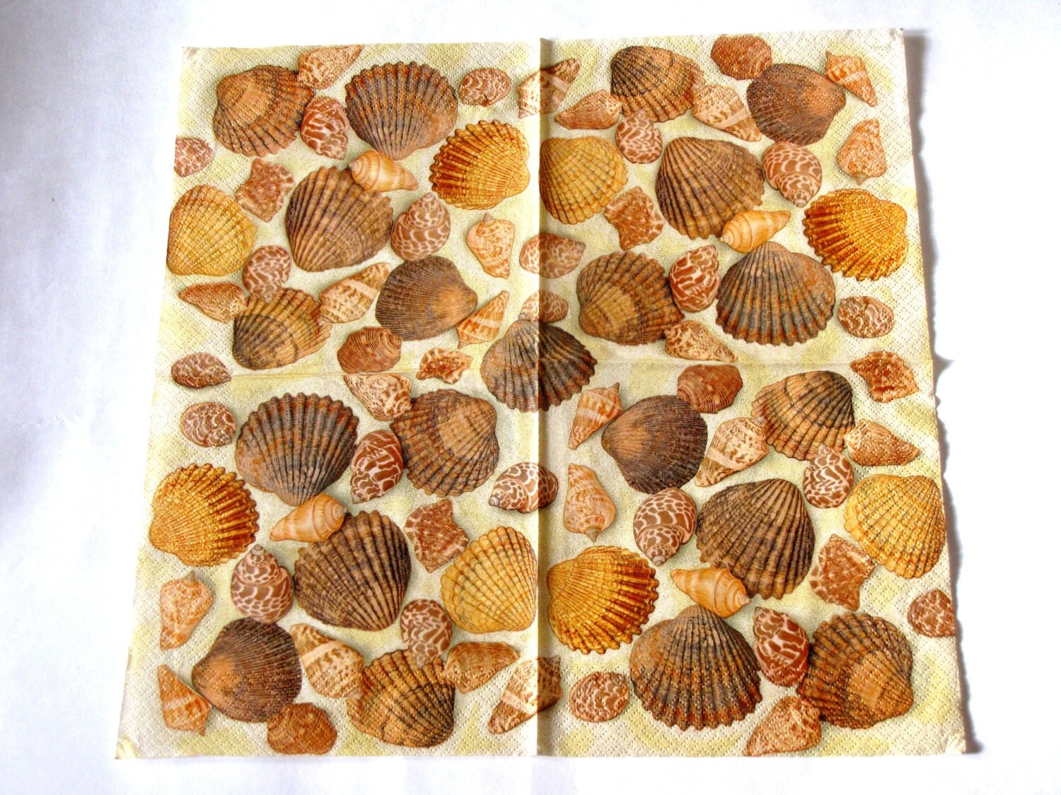 Decoupage Paper Napkins Shells 33x33 cm. 13x13 6