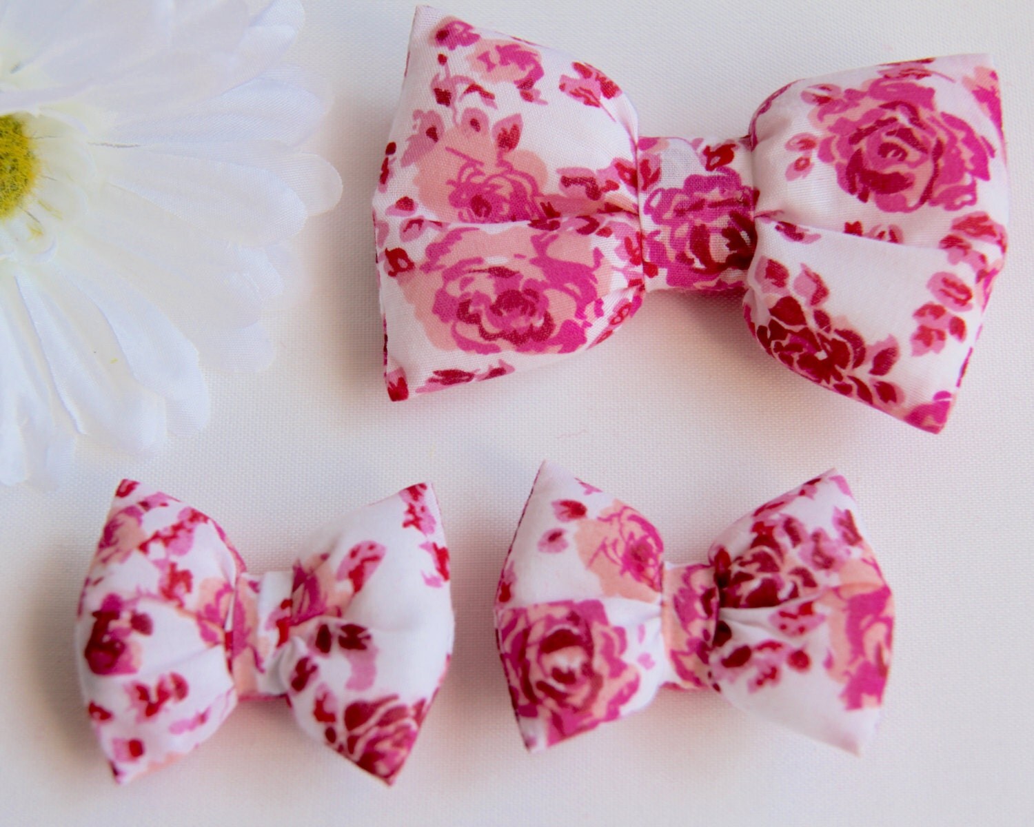 Hot Pink Hair Bow Floral Hair Bow Adult Hair Bow Baby Bows