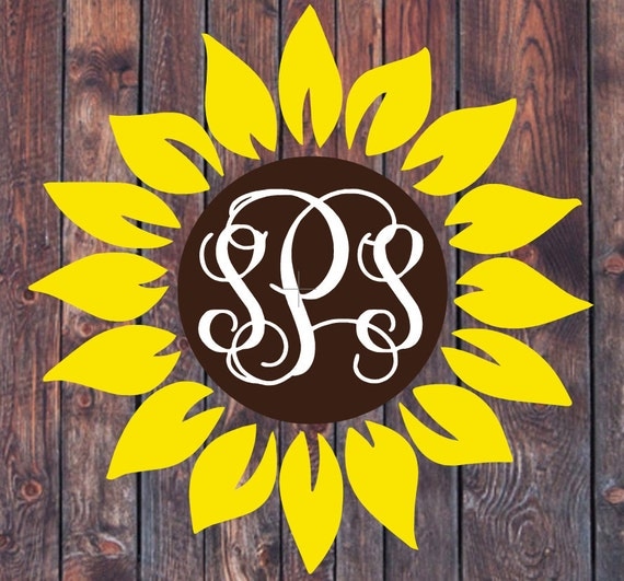 Download Sunflower Monogram Decal Lilly Pulitzer pattern vinyl
