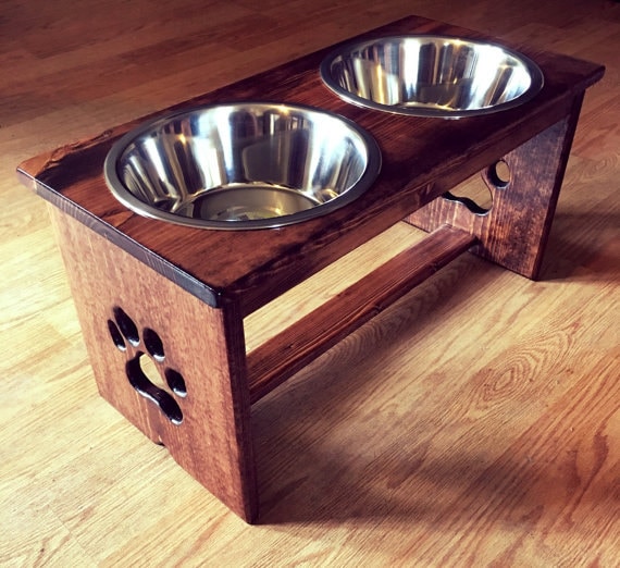 Double Raised Dog Feeder Elevated Feeder Feeding Station