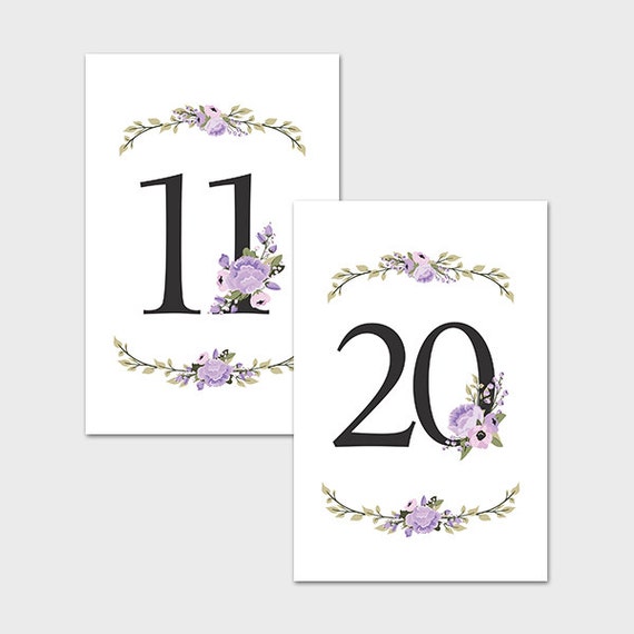 wedding table number printable 4x6 numbers by mossandtwigprints
