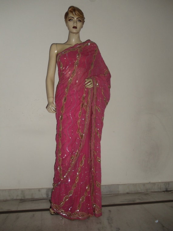 Royal look handmade work Indian saree by IndianAdhunikFashion