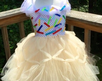 Ice Cream Tutu Costume, Great Christmas Gift, Tutu Costume, Ice Cream Cone, Sprinkles, Scoop Headband, 3t Up To 75Lbs.