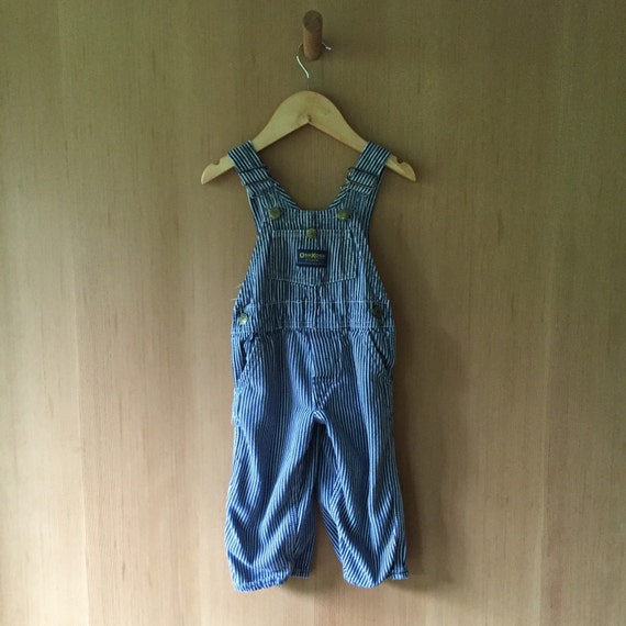 Vintage OSH KOSH Overalls, Engineer Striped, 3T, Toddler