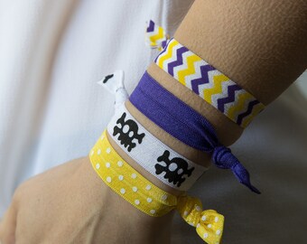 ECU Hair Ties, Elastic Hair Ties, East Carolina, ECU Pirates, Chevron, Pirates, Purple and Gold, Purple and Gold, Game Day, GameDay