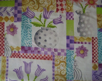 Vase Patch Cotton Fabric by the yard