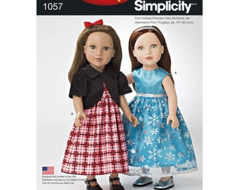 OUT of PRINT Simplicity Pattern 1057 It's So Easy 18 inch Doll Clothes