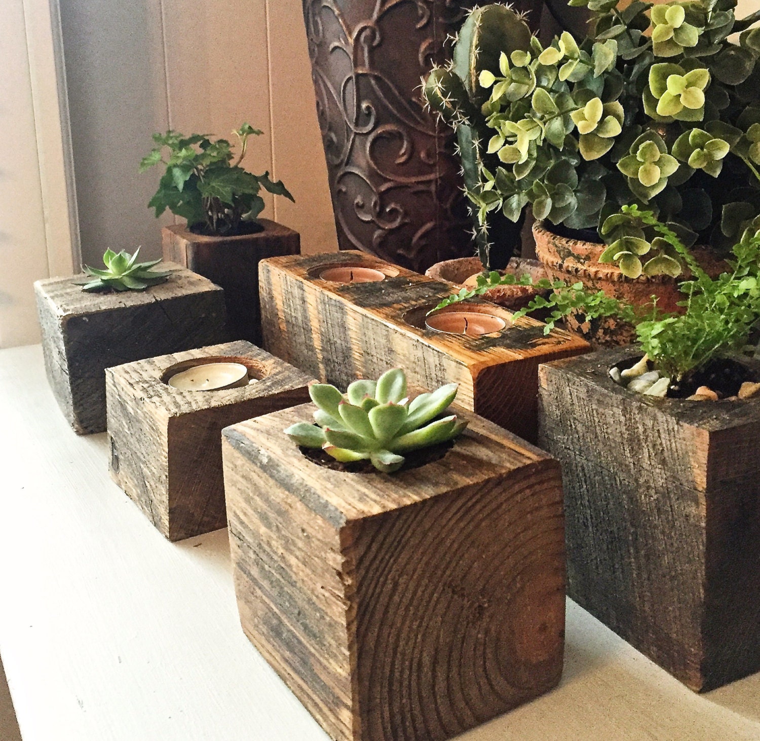 Succulent Planter reclaimed wood succulent by ChicagoLights