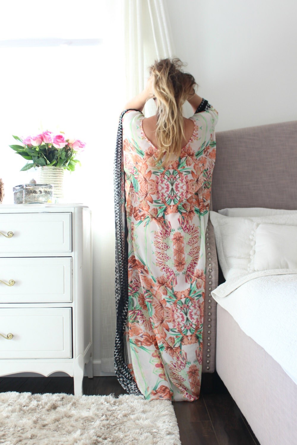 Embiebaby elegant bohemian chiffon maternity kaftan maternity