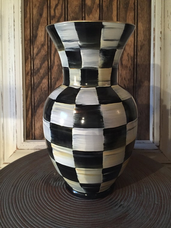 9 hand painted black and white checkered by 1ofAkindcraftedgoods