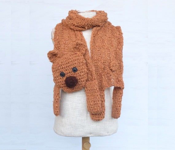 teddy bear scarf knitting pattern