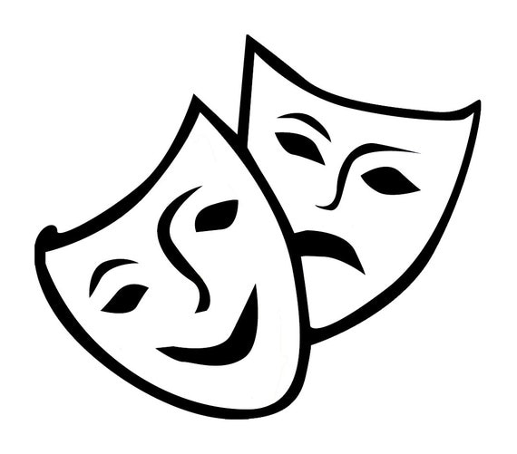 Drama Mask Decal Happy and Sad Theater Masks Di Cut Decal