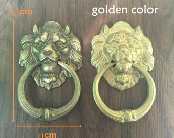 1 pcs brass door knocker,hand door knocker,brass door knockers,metal door knocker,animal door knocker,door knocker hoops,lion doorknocker