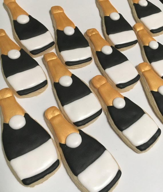 Champagne Bottle Cookies Personalized 1 DZ