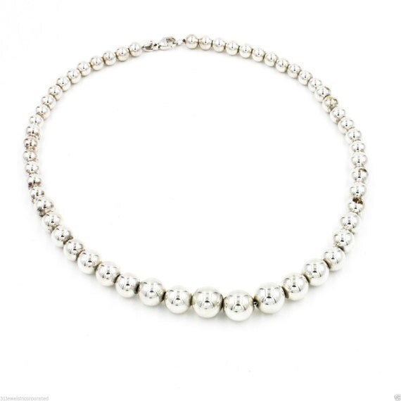 Tiffany & Co. Graduated Bead Necklace in 925 by 31JewelsInc