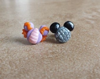 Figment Dragon and Epcot Ball(Spaceship Earth) Mickey Mouse Inspired Earrings