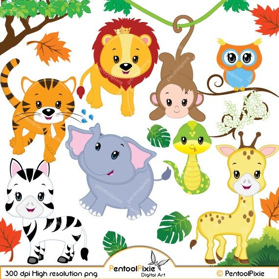 Download Jungle animal clipart Baby animals Safari clipart