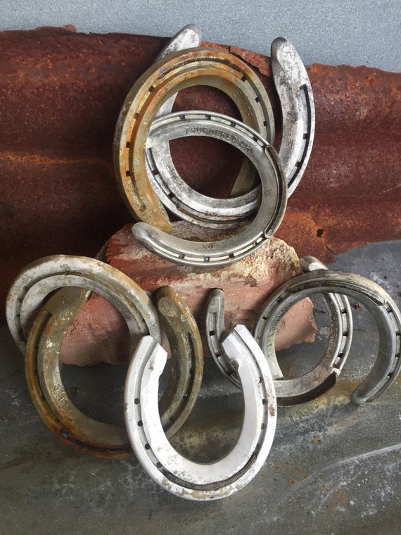 Individual Aluminum Racing Horseshoes Previously Worn Old