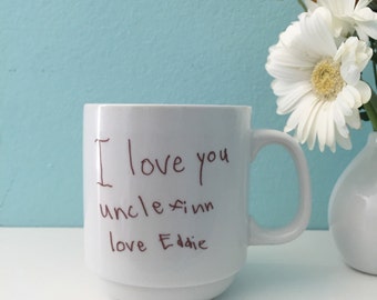 Custom Handwriting Personalized Love Note Wedding Lyrics Anniversary Newlyweds Coffee Mug