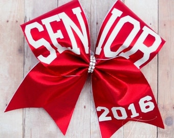 Senior cheer bow, seniors 2018, red cheer bow, made to match team colors, cheer team bows, gifts for graduation, senior night