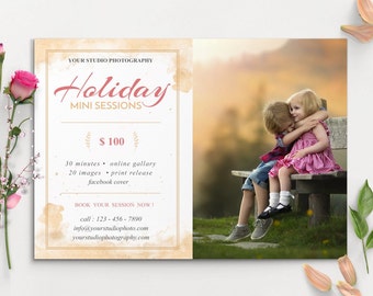 Photography Marketing Holiday Mini Sessions Template ,- INSTANT DOWNLOAD, Holiday MINI008