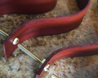 Leather drawer & cabinet handle