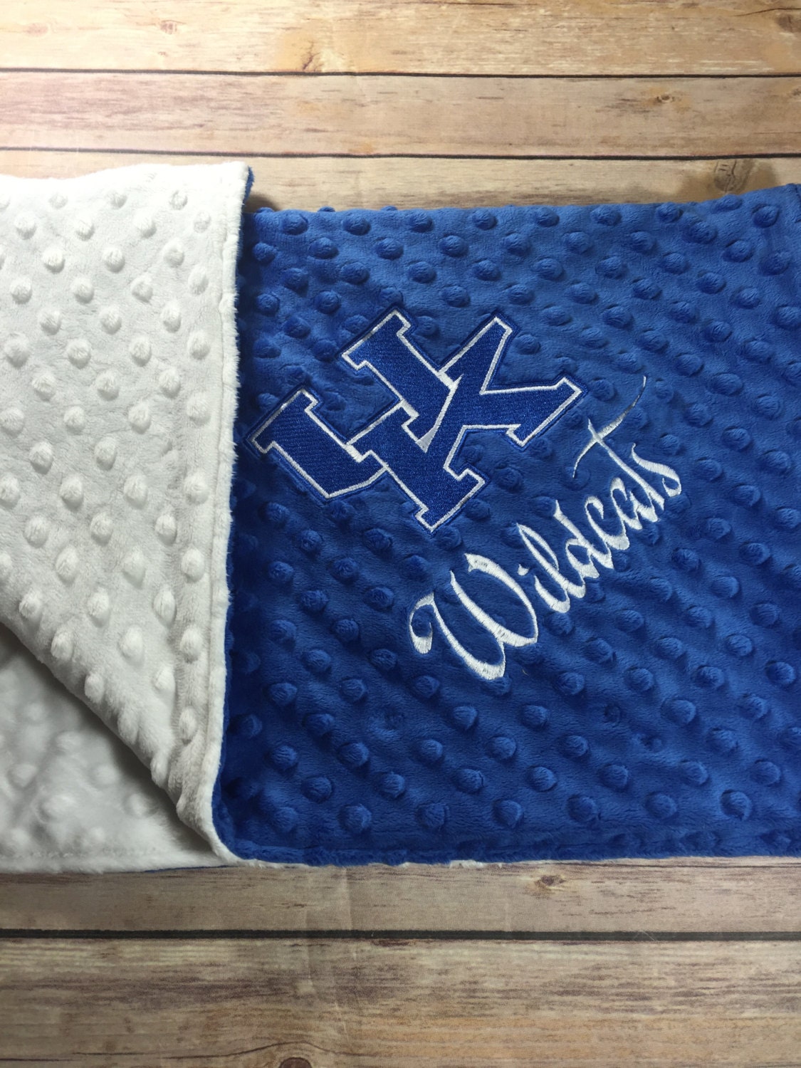University of Kentucky Blanket Blue White College Any by SewSewU