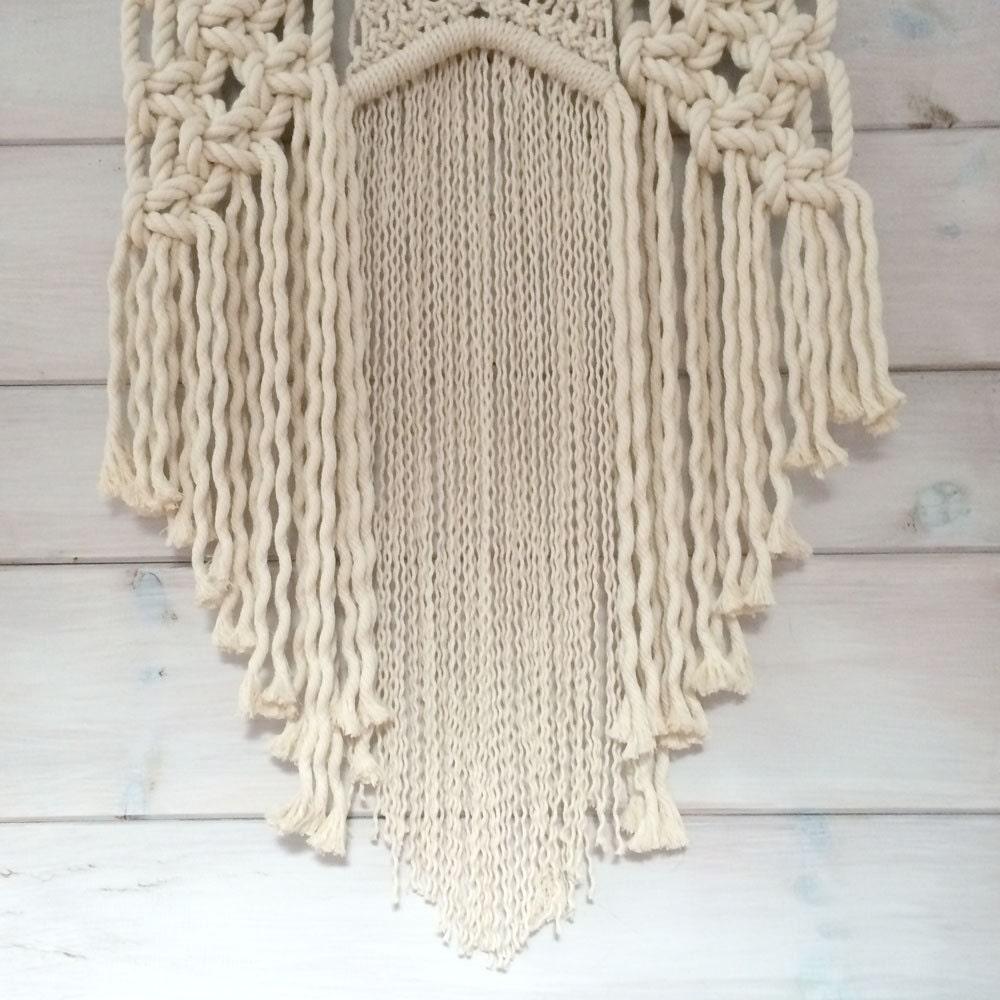 Contemporary Macramé Wall Hanging with Chevron Pattern by fishwarp