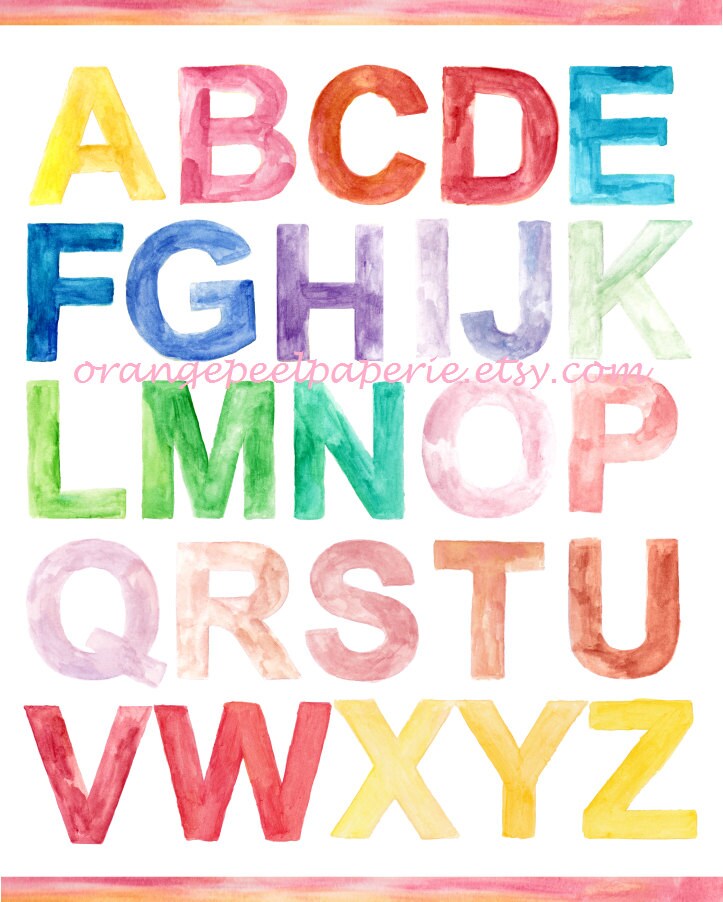 Alphabet To Print Alphabet Printable Alphabet by OrangePeelPaperie