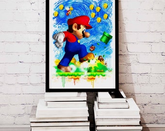 Items Similar To Super Mario Art Print Mario Print Nintendo Video Game