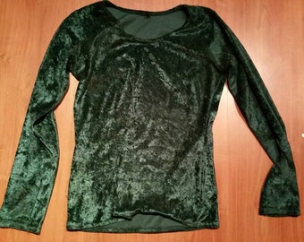 Green velvet gothic shirt m/l
