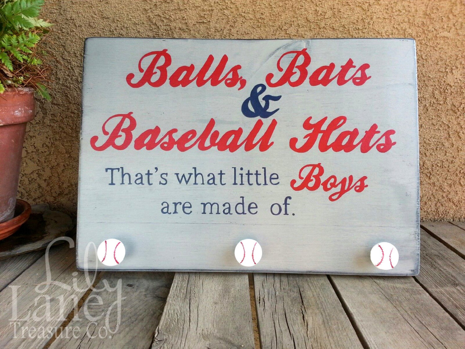 Balls Bats & Baseball Hats Hat Rack by on Etsy