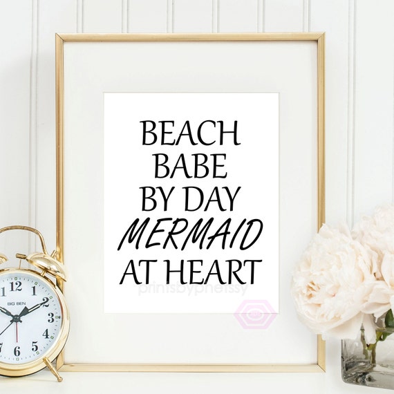 mermaid wall art mermaid print mermaid quote by printsbyphetssy