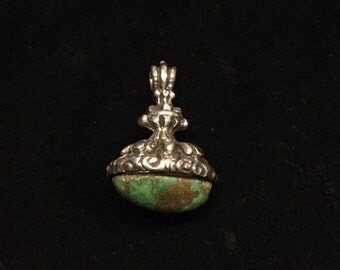 Sterling Silver Turquoise Fob Pendant