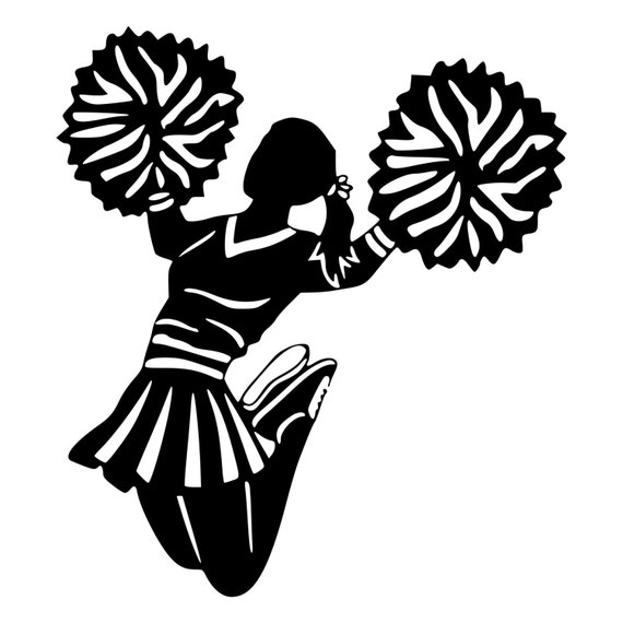 Cheerleader With Pom Poms Die-Cut Decal Car Window Wall Bumper