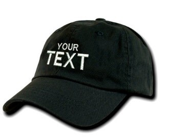 Black Dad Hat Custom Embroidered Baseball Cap, Your Own Personalized Hat Custom Hat on a Curved Brim Baseball Cap, Choose Your Text
