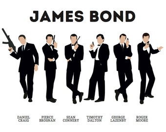 James Bond Digital Download 24" H X 36" W x 24" H X 18" W