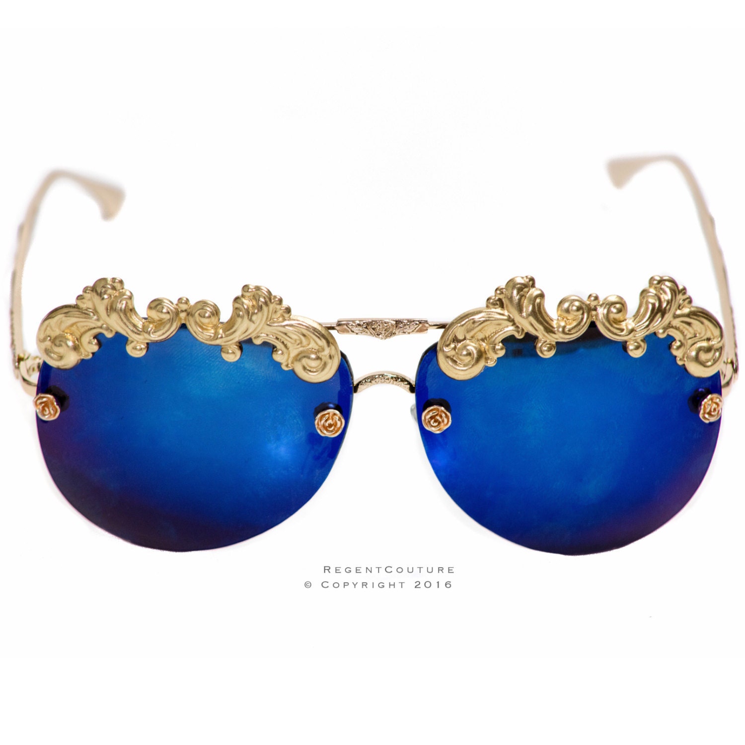 Royal Blue Baroque Sunglasses by RegentCouture on Etsy