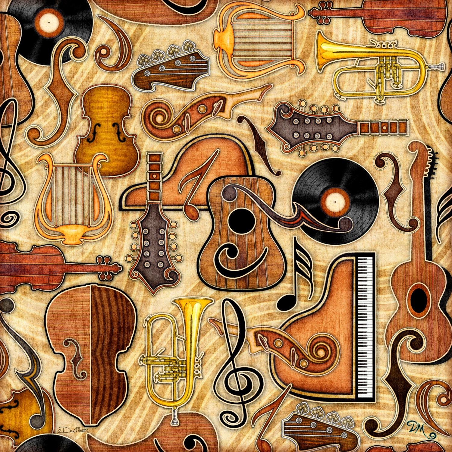 Tapestry Music Square Tapestry Titled Adagio