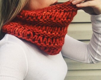 READY TO SHIP: Orange Merino Wool Cowl